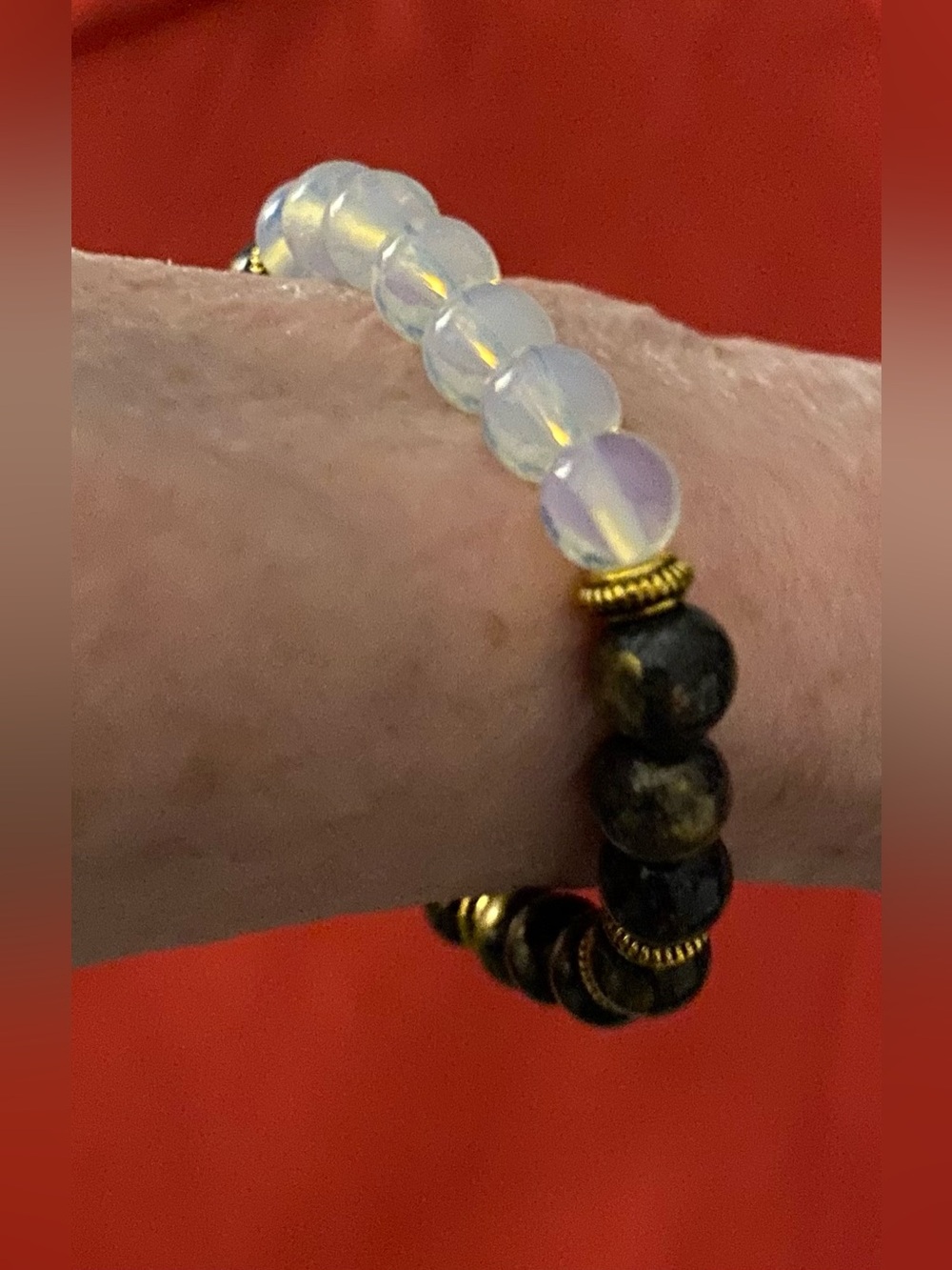 Jade & Moonstone Stretch Bracelet